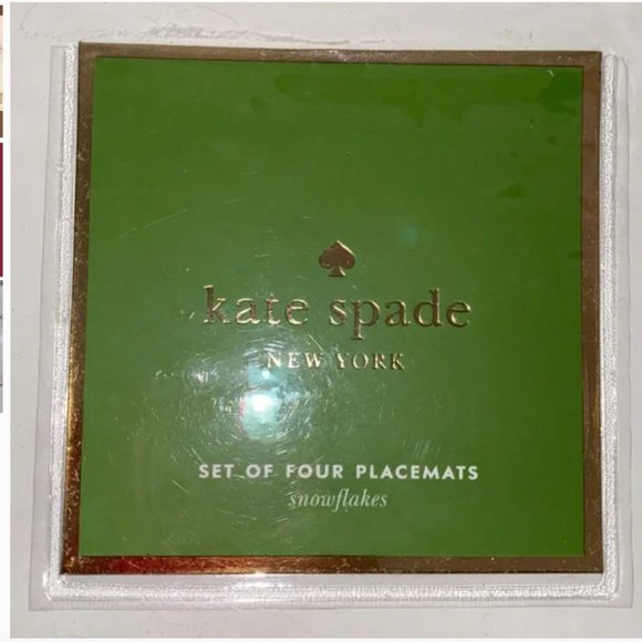Kate spade snowflakes jingle all the way holiday placemats set of 4 nwt - Picture 3 of 4